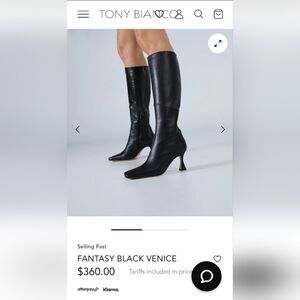 Tony Bianco Black Leather Heeled Boots
